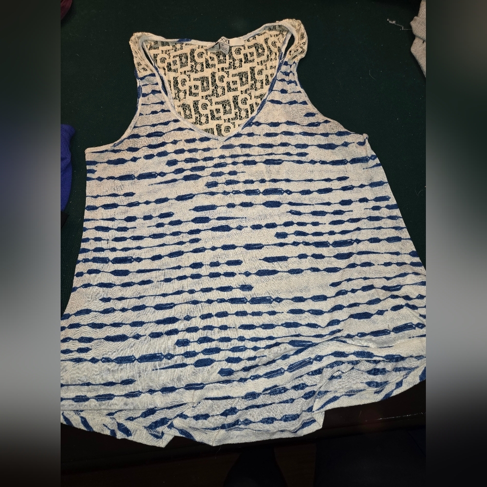 White and blue tank top